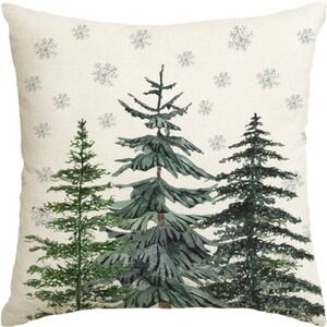 Colorlife Christmas Trees Snowflake Throw Pillow Cover, 16 x 16 Inch Winter Holi